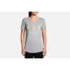 Camiseta Brooks Distance Sleeve Gris Mujer -Deportes Ropa Tienda camiseta brooks distance sleeve gris mujer