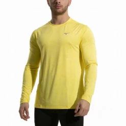 Camiseta Mizuno Impulse Core LS Amarillo Hombre