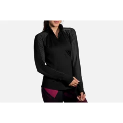Camiseta Running Brooks Dash 1/2 Cremallera Negra Mujer -Deportes Ropa Tienda camiseta running brooks dash 12 cremallera negra mujer 3