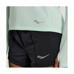 Camiseta Running Saucony Stopwatch Long Sleeve Verde Mujer -Deportes Ropa Tienda camiseta running saucony stopwatch long sleeve verde mujer 3
