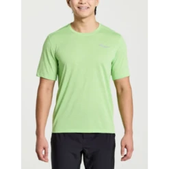 Camiseta Running Saucony Stopwatch Verde Hombre