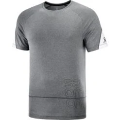 Camiseta Trail Running Salomon Cross Run Gris Hombre