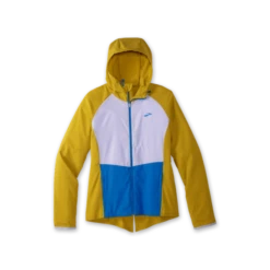 Cortavientos Running Brooks Canopy Jacket Ocre Azul Mujer