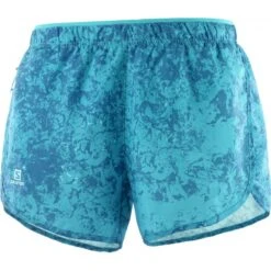 Pantalon Corto Trail Running Salomon Agile Azul Mujer