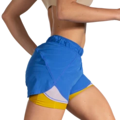 Pantalón Running Brooks Chaser 5" 2-in-1 Azul Ocre Mujer -Deportes Ropa Tienda pantalon running brooks chaser 5 2in1 azul ocre mujer 5