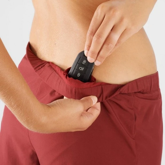 Pantalón Trail Running Salomon Cross Rebel 4" Granate Mujer 5 Pantalón Trail Running Salomon Cross Rebel 4" Granate Mujer - Imagen 3