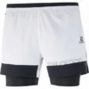 Pantalón Trailrunning Salomon Cross 2IN1 Blanco Negro Hombre