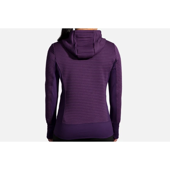 Sudadera Running Brooks Fly-By Hoodie Morado Mujer 4 Sudadera Running Brooks Fly-By Hoodie Morado Mujer - Imagen 2