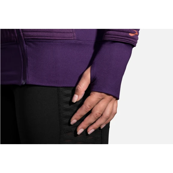 Sudadera Running Brooks Fly-By Hoodie Morado Mujer 5 Sudadera Running Brooks Fly-By Hoodie Morado Mujer - Imagen 3