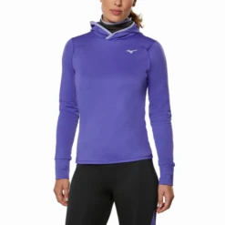 Sudadera Running Mizuno Active Warm Hood Morado Mujer